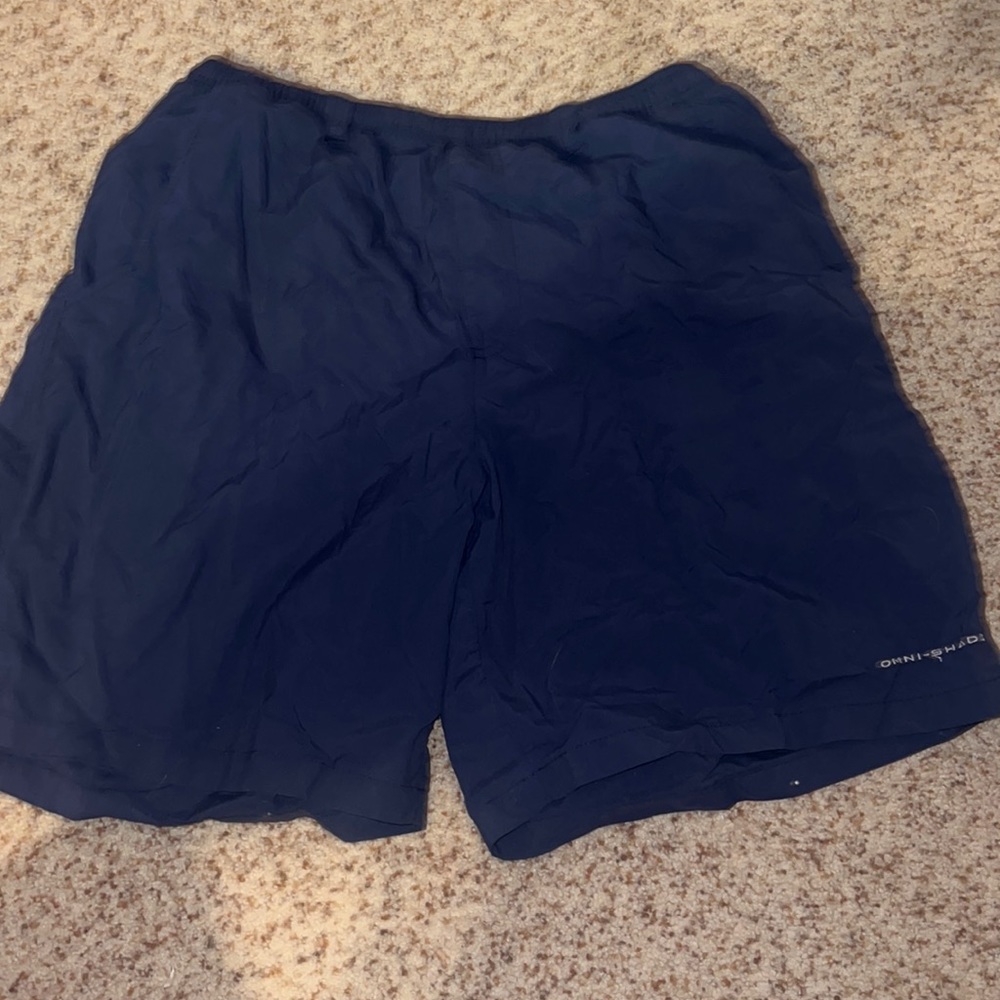 Mens PFG Columbia Omni Shade shorts navy blue